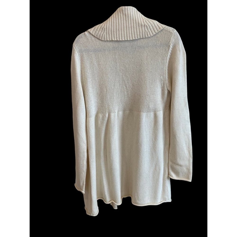 Sundance Knit Sweater Long Cardigan Ivory Shawl Collar M/L Cotton Nylon - Picture 4 of 16